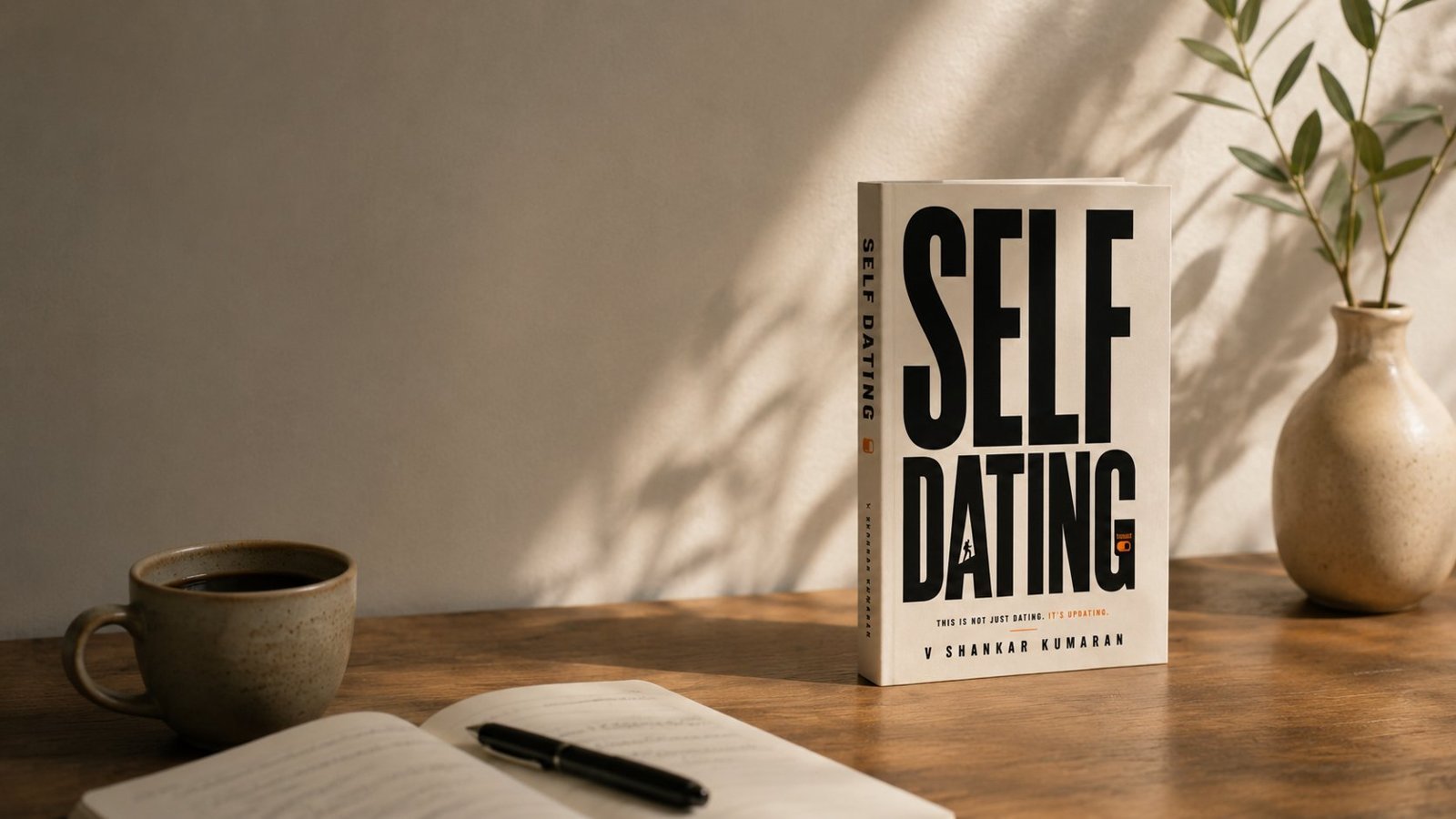 Self Dating book on a desk.